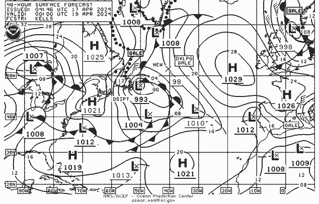 NWS Fronts пт 19.04.2024 00 UTC