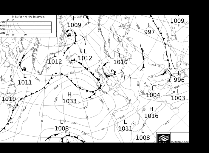 MetOffice UK Fronts Çar 17.04.2024 06 UTC