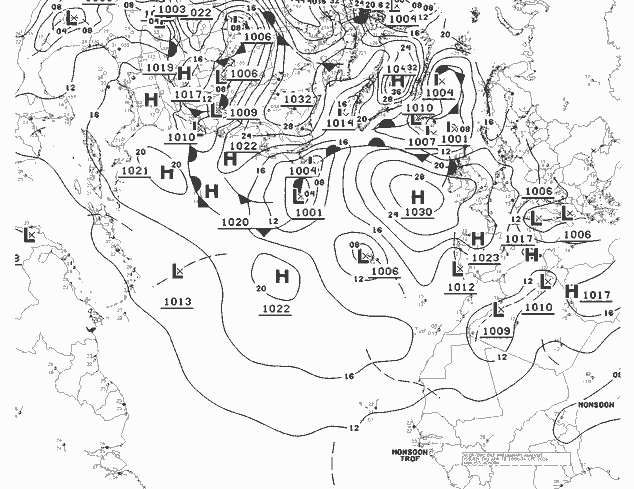 NWS Fronts jue 18.04.2024 06 UTC