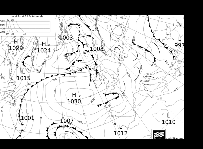 MetOffice UK Fronts Čt 18.04.2024 00 UTC