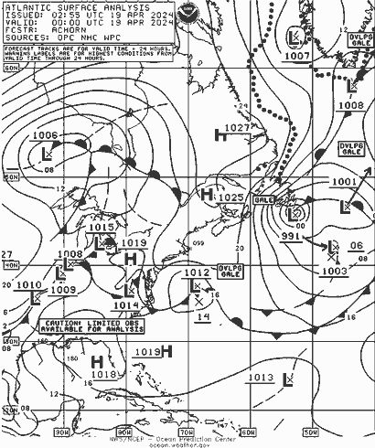 NOAA Fronts Fr 19.04.2024 00 UTC