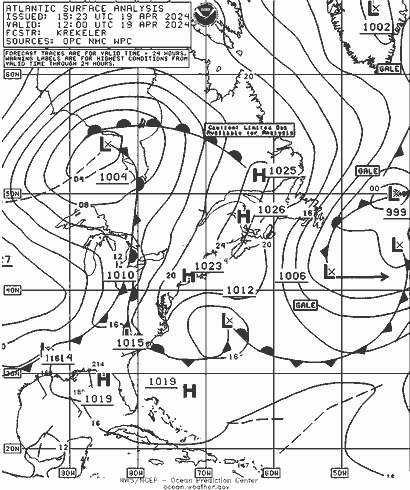 NOAA Fronts Pá 19.04.2024 12 UTC