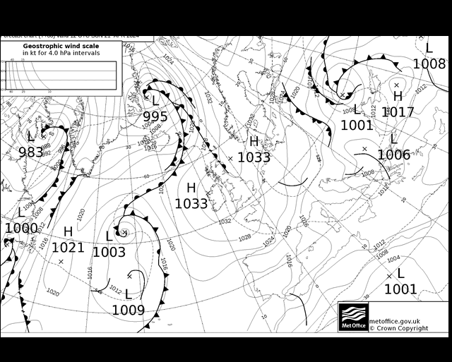 MetOffice UK Fronts dom 21.04.2024 12 UTC