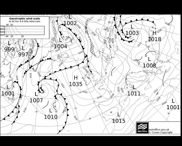 MetOffice UK Fronts  22.04.2024 00 UTC