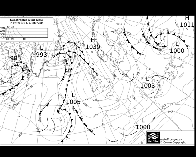 MetOffice UK Fronts Dom 21.04.2024 00 UTC