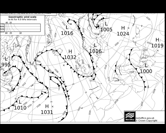 MetOffice UK Fronts Sa 23.04.2024 18 UTC