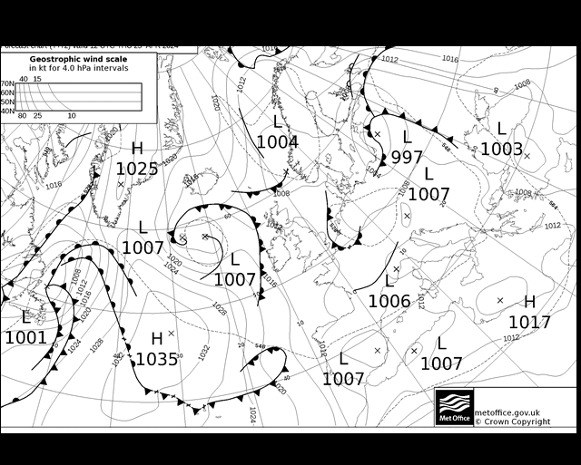 MetOffice UK Fronts Th 25.04.2024 12 UTC