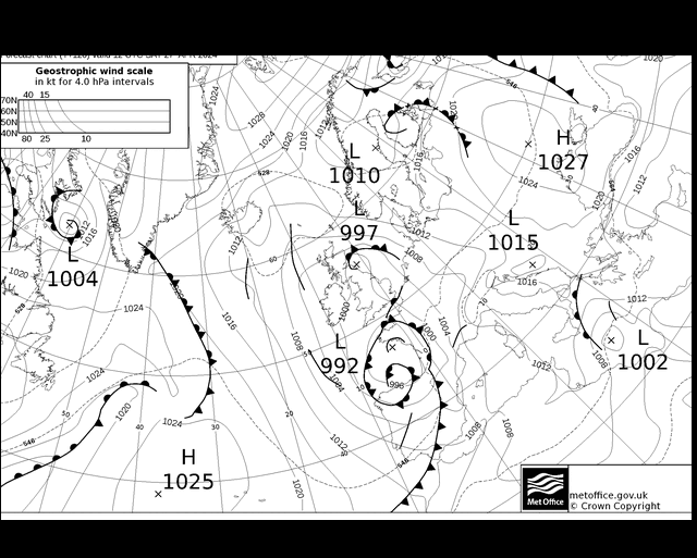 MetOffice UK Fronts Sa 27.04.2024 18 UTC