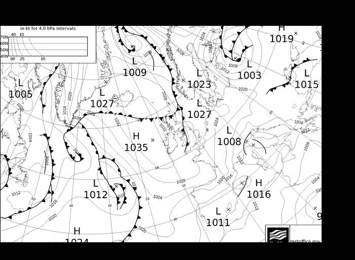 MetOffice UK Fronts Mo 22.04.2024 06 UTC