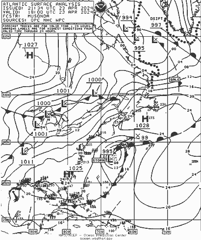 NOAA Fronts mar 23.04.2024 18 UTC