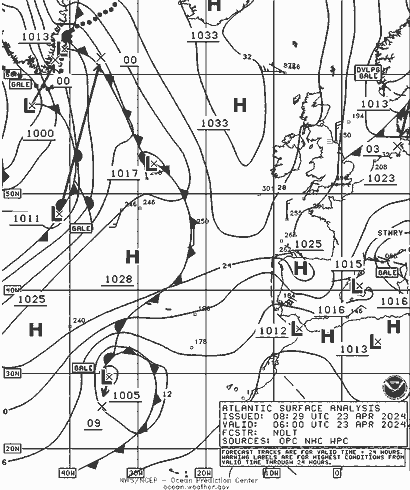 NOAA Fronts mar 23.04.2024 06 UTC