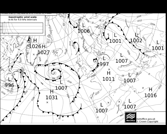 MetOffice UK Fronts Th 25.04.2024 12 UTC