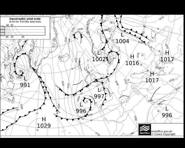 MetOffice UK Fronts Fr 26.04.2024 12 UTC