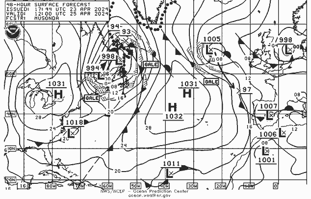 NWS Fronts Th 25.04.2024 12 UTC