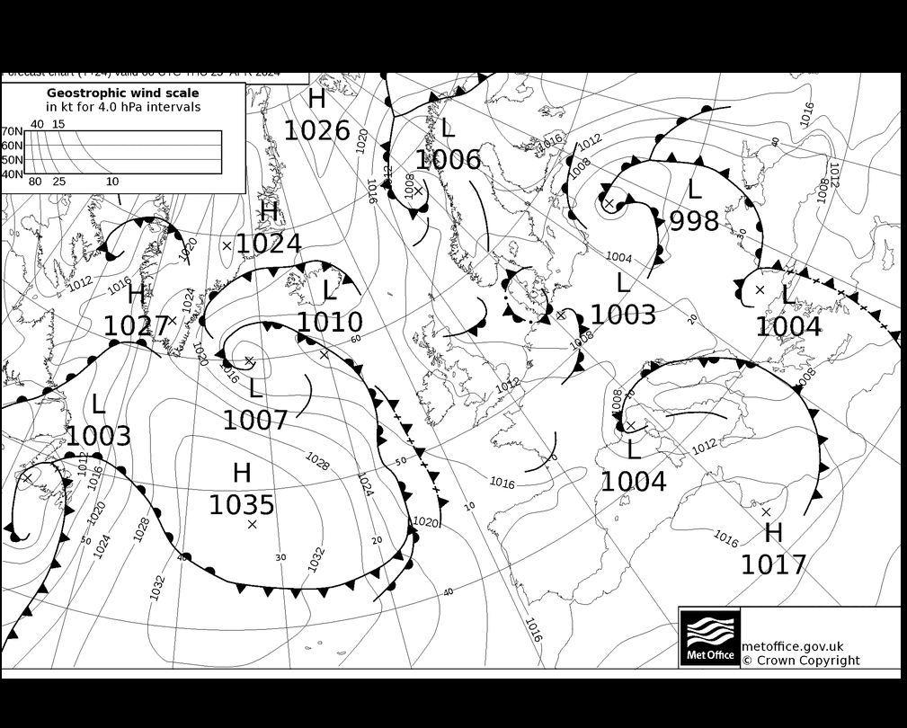 MetOffice UK Fronts  25.04.2024 00 UTC