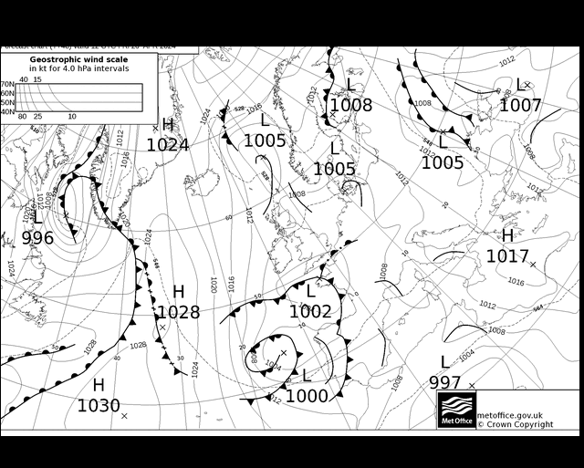 MetOffice UK Fronts Fr 26.04.2024 12 UTC