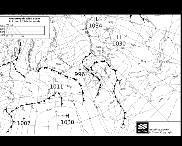 MetOffice UK Fronts dom 28.04.2024 12 UTC