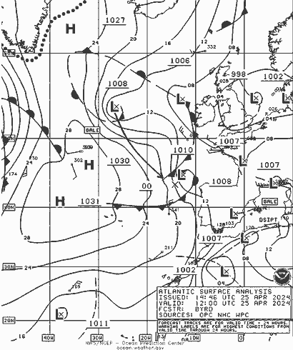 NOAA Fronts  25.04.2024 12 UTC