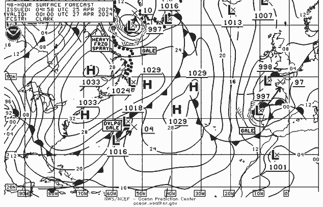 NWS Fronts Sáb 27.04.2024 00 UTC