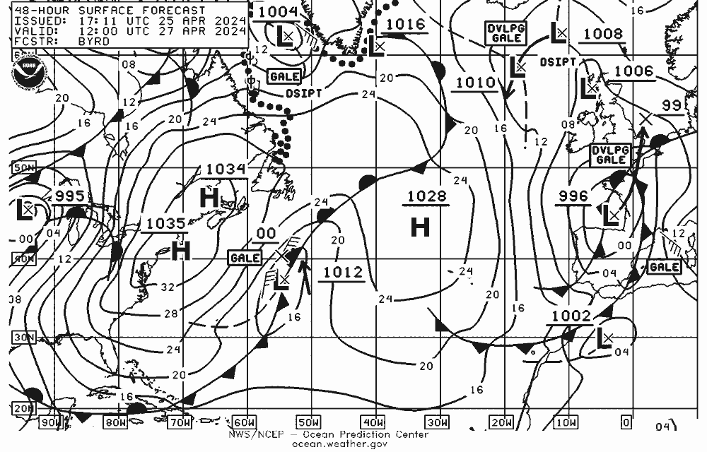 NWS Fronts sab 27.04.2024 12 UTC