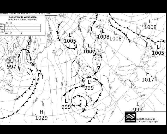 MetOffice UK Fronts  26.04.2024 12 UTC