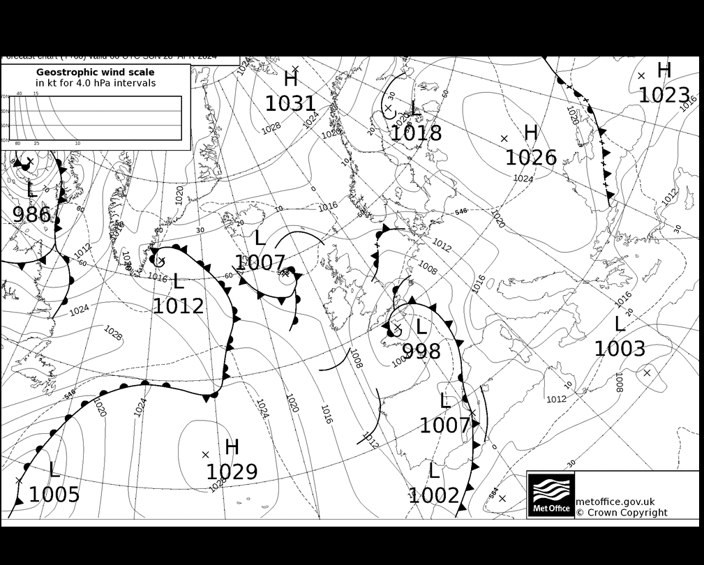 MetOffice UK Fronts Paz 28.04.2024 00 UTC