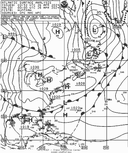 NOAA Fronts Fr 26.04.2024 00 UTC