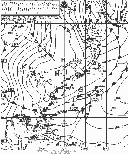 NOAA Fronts Fr 26.04.2024 12 UTC