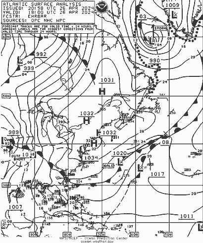 NOAA Fronts Fr 26.04.2024 18 UTC