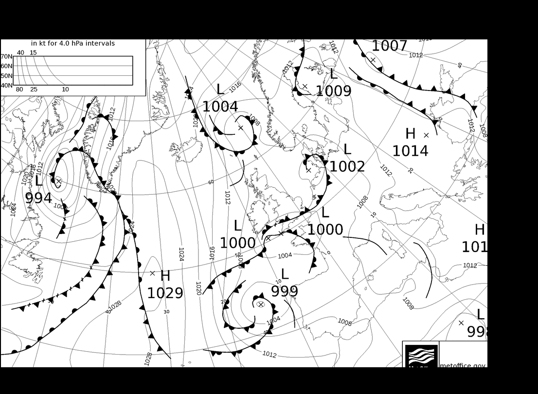 MetOffice UK Fronts Pá 26.04.2024 06 UTC