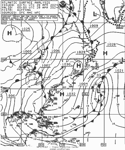 NOAA Fronts dom 28.04.2024 00 UTC