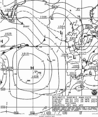 NOAA Fronts Paz 28.04.2024 06 UTC