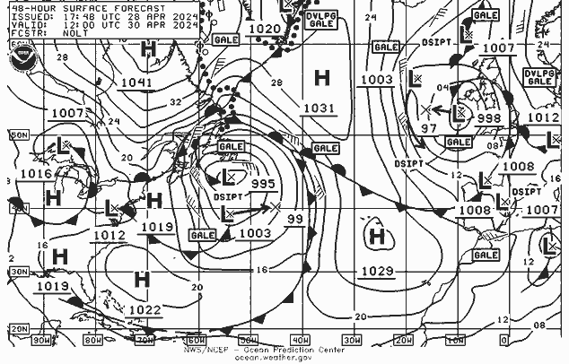 NWS Fronts Út 30.04.2024 12 UTC