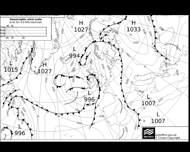 MetOffice UK Fronts пн 29.04.2024 12 UTC