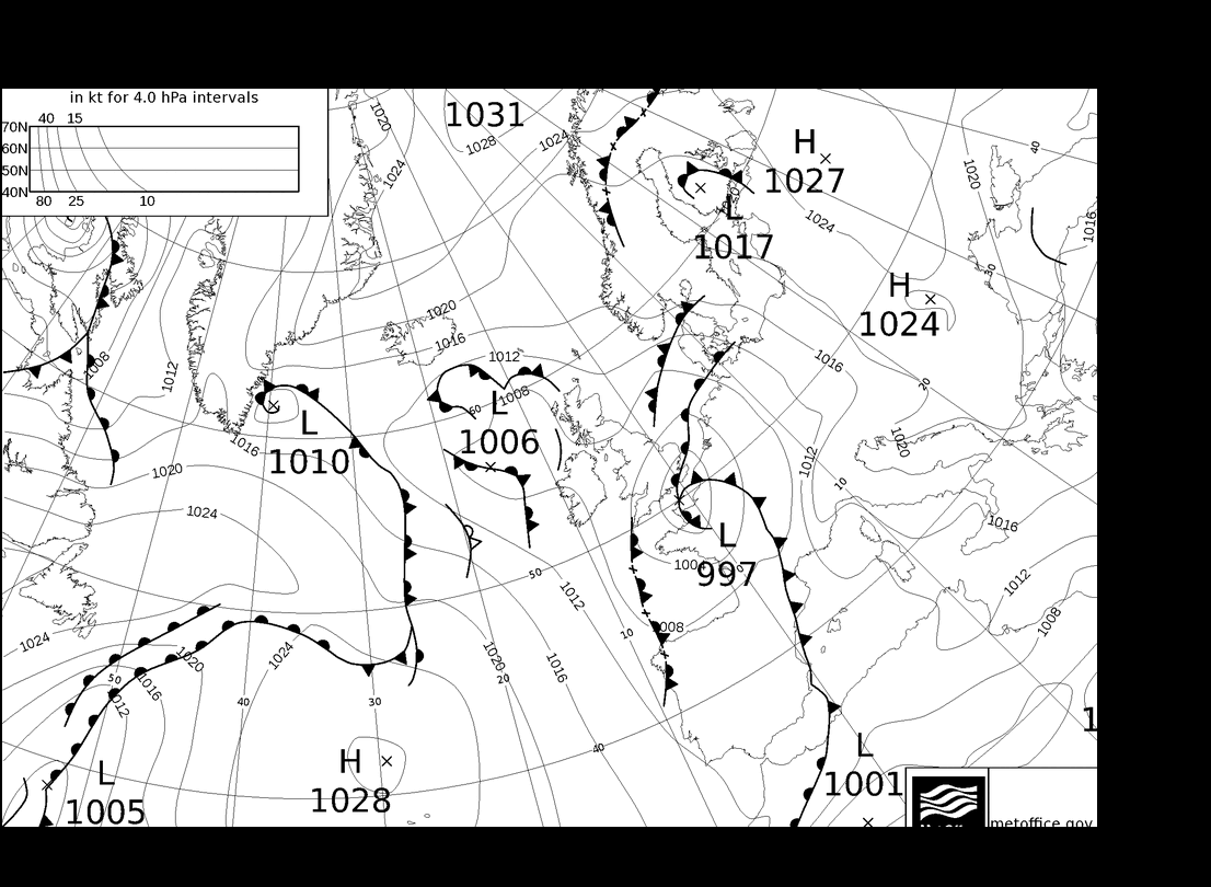 MetOffice UK Fronts Ne 28.04.2024 00 UTC