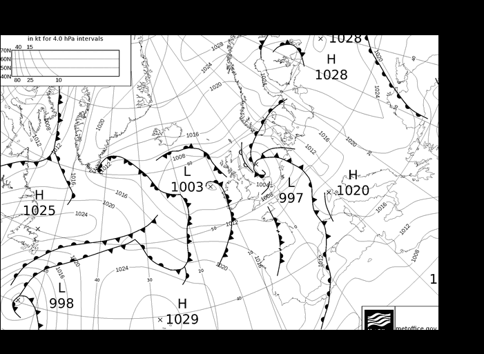 MetOffice UK Fronts Вс 28.04.2024 06 UTC