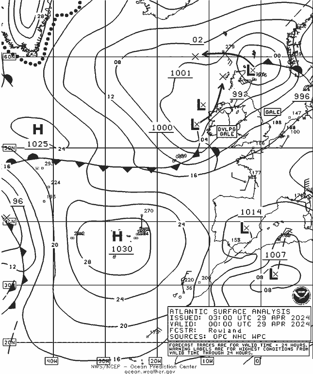 NOAA Fronts Po 29.04.2024 00 UTC