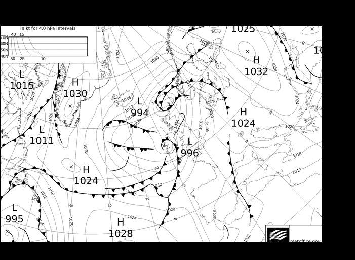 MetOffice UK Fronts lun 29.04.2024 00 UTC