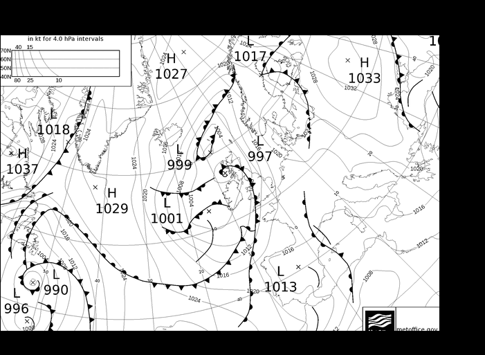 MetOffice UK Fronts  29.04.2024 12 UTC