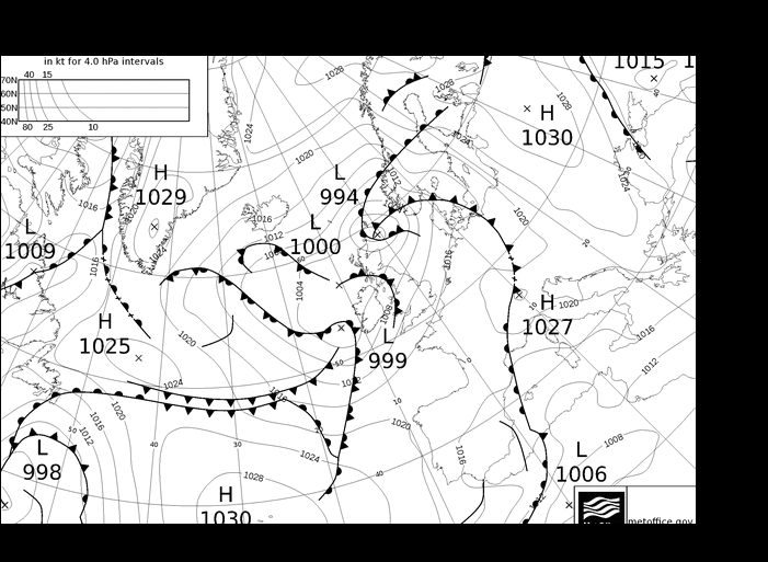 MetOffice UK Fronts  29.04.2024 18 UTC