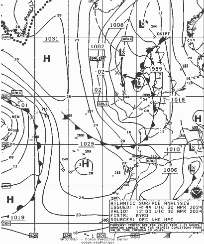 NOAA Fronts  30.04.2024 12 UTC