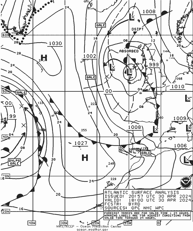 NOAA Fronts Ter 30.04.2024 18 UTC