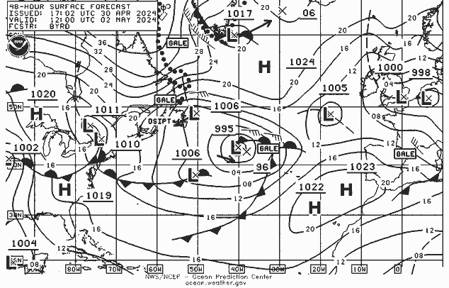 NWS Fronts Čt 02.05.2024 12 UTC