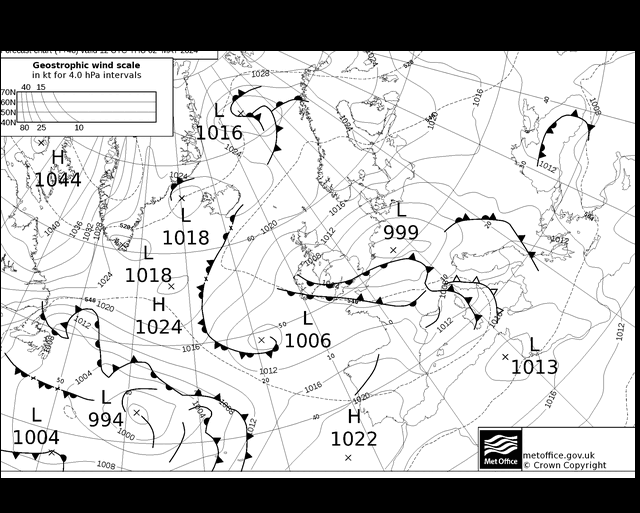 MetOffice UK Fronts czw. 02.05.2024 12 UTC