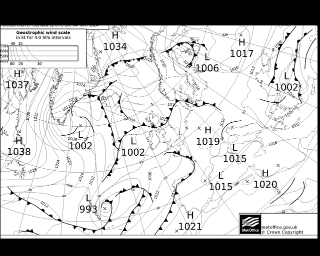 MetOffice UK Fronts Sáb 04.05.2024 18 UTC