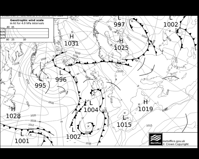 MetOffice UK Fronts Ne 05.05.2024 18 UTC