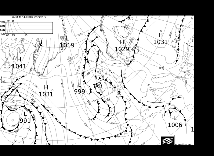 MetOffice UK Fronts wto. 30.04.2024 12 UTC