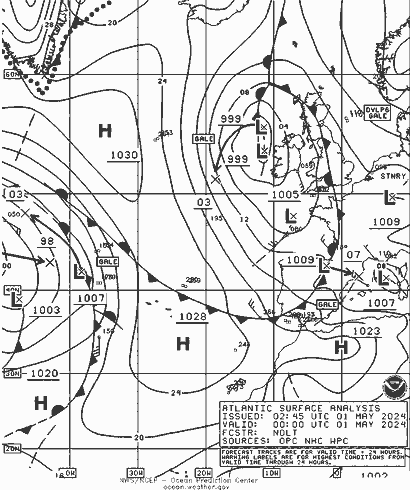 NOAA Fronts Qua 01.05.2024 00 UTC