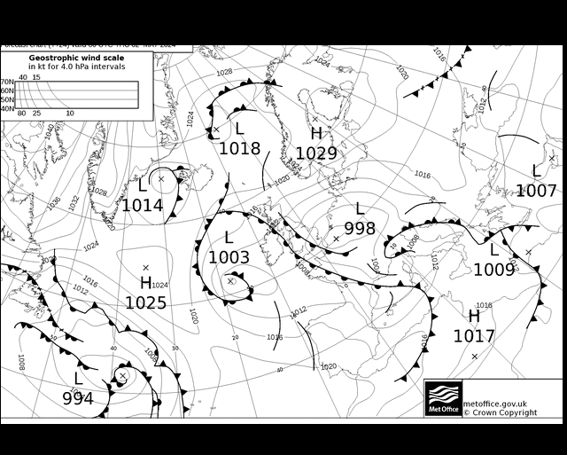 MetOffice UK Fronts Čt 02.05.2024 00 UTC