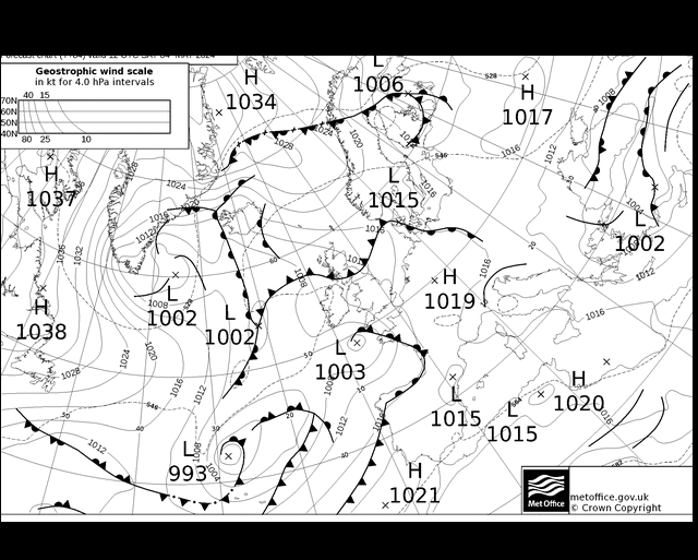 MetOffice UK Fronts Sa 04.05.2024 12 UTC